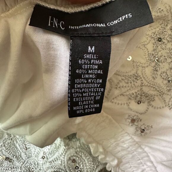 INC International Concepts White Blouse with Elegant Design - Picture 9 of 11